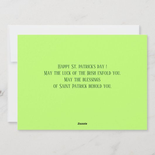 Eenvoudige St. Patrick's day Shamrocks familie fot Feestdagenkaart (Achterkant)