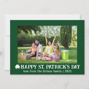Eenvoudige St. Patrick's day Shamrocks familie fot Feestdagenkaart