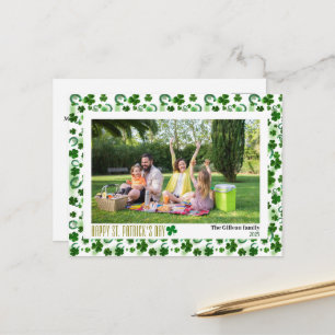 Eenvoudige St. Patrick's Day Shamrocks gezelfamili Feestdagenkaart