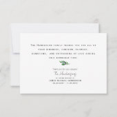 Eenvoudige Stambegrafenis Bedankje Dank u Bedankkaart (Achterkant)