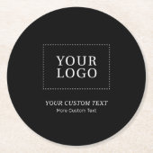 Eenvoudige standaard aangepaste Logo voor zakelijk Ronde Kartonnen Onderzetter (Voorkant)