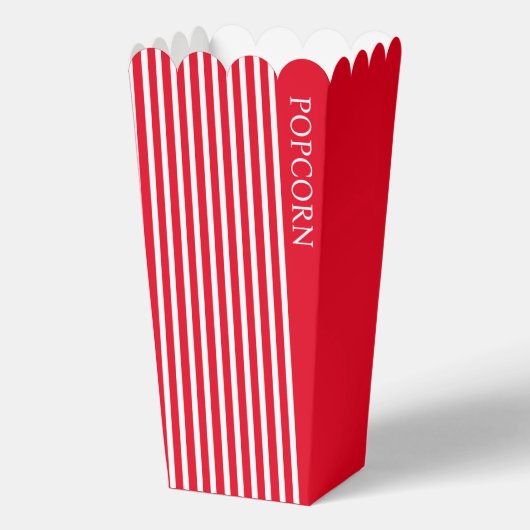 Eenvoudige standaard rode en witte popcorn bedankdoosjes (Achterkant)