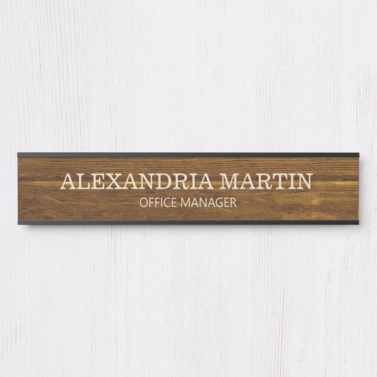 Eenvoudige standaardfunctie voor bruin hout deurbordje (Voorkant)