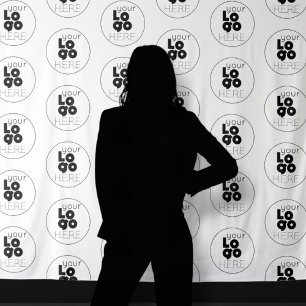 Eenvoudige stap Aangepaste Logo en foto-achtergron Wandkleed