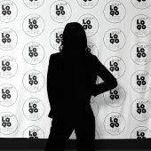 Eenvoudige stap Aangepaste Logo en foto-achtergron Wandkleed