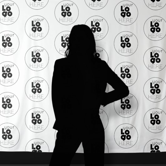 Eenvoudige stap Aangepaste Logo en foto-achtergron Wandkleed