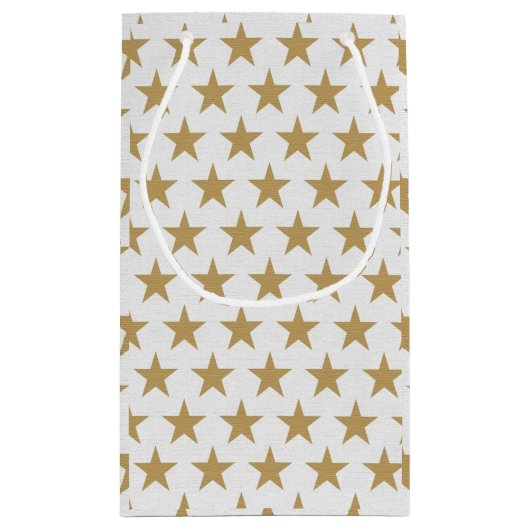 Eenvoudige Star Gold- en White-kersttas Klein Cadeauzakje (Achterkant)