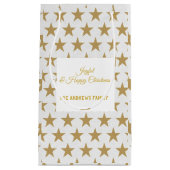 Eenvoudige Star Gold- en White-kersttas Klein Cadeauzakje (Voorkant)