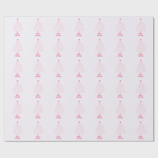 Eenvoudige Star Tree Mid Mod Vrolijk Kerstfeest Cadeaupapier (Vlak)