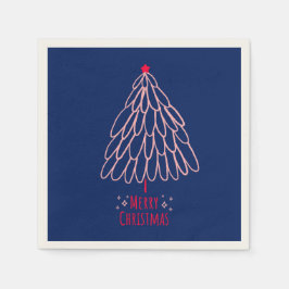 Eenvoudige Star Tree Mid Mod Vrolijk Kerstfeest Servet