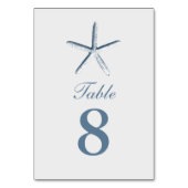 Eenvoudige Starfish Beach Trouwtafel Nummers Kaart (Achterkant)