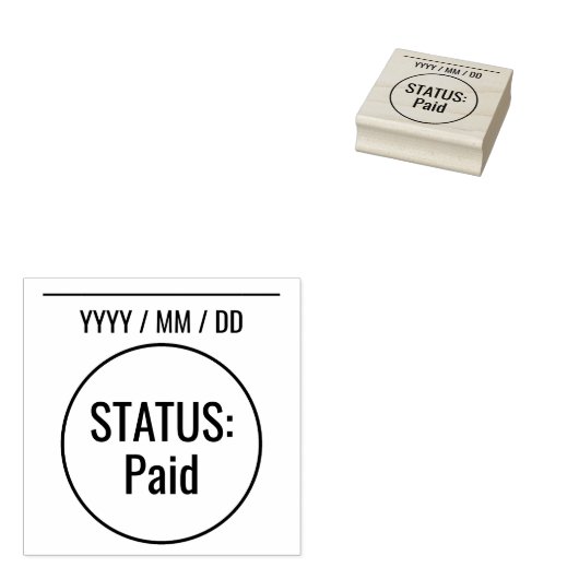 Eenvoudige "STATUS: betaald" Rubberstempel (Gestempeld)