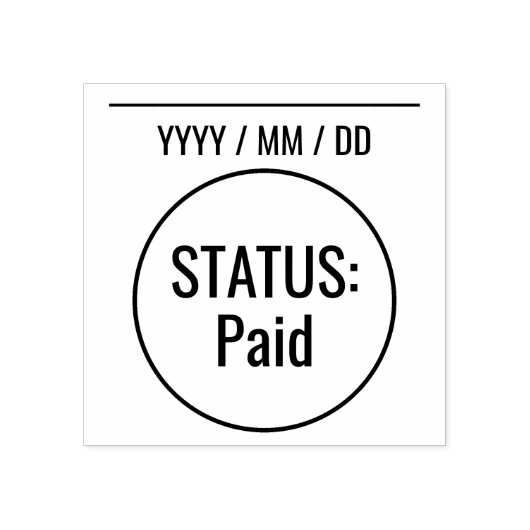 Eenvoudige "STATUS: betaald" Rubberstempel (Afrduk)