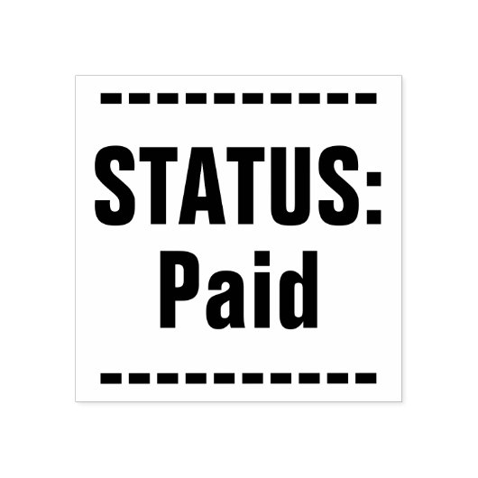 Eenvoudige "STATUS: betaald" Rubberstempel (Afrduk)