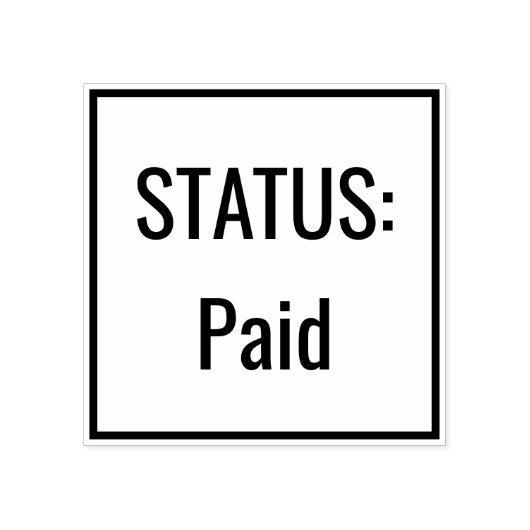 Eenvoudige "STATUS: betaald" Rubberstempel (Afrduk)