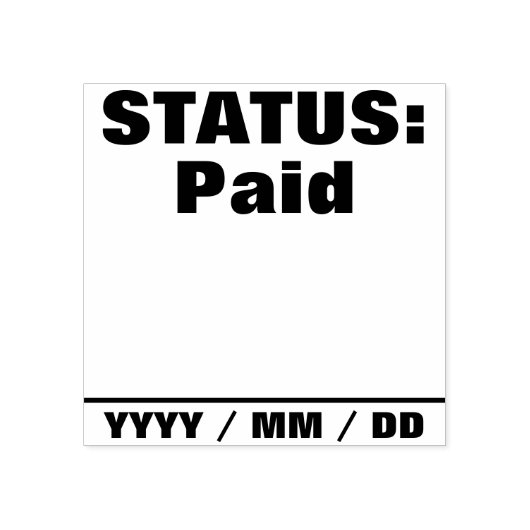 Eenvoudige "STATUS: betaald" Rubberstempel (Afrduk)