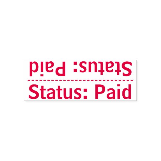 Eenvoudige "status: betaald" Rubberstempel Zelfinktende Stempel (Design)
