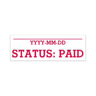 Eenvoudige "STATUS": BETAALD Rubberstempel Zelfinktende Stempel