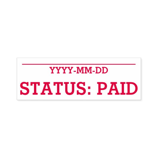 Eenvoudige "STATUS": BETAALD Rubberstempel Zelfinktende Stempel (Design)