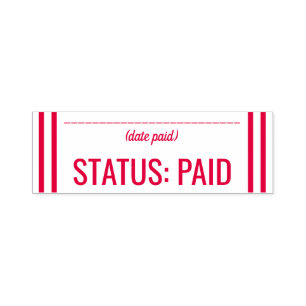 Eenvoudige "STATUS": BETAALD Rubberstempel Zelfinktende Stempel
