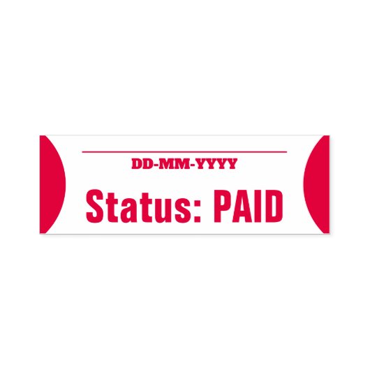 Eenvoudige "Status: BETAALD" Rubberstempel Zelfinktende Stempel (Design)
