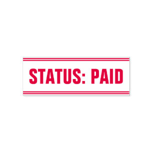 Eenvoudige "STATUS": BETAALDE Rubber Stempel