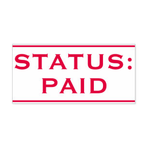 Eenvoudige "STATUS: BETAALDE" RubberZegel Zelfinktende Stempel