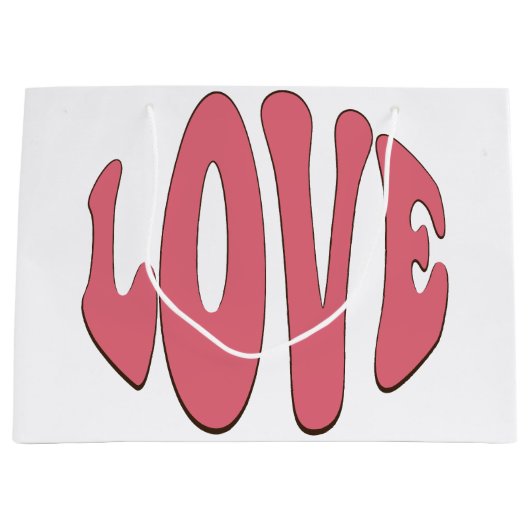 Eenvoudige, stedelijke, moderne, koele design Love Groot Cadeauzakje (Voorkant)