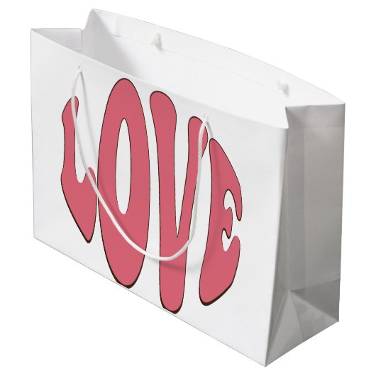 Eenvoudige, stedelijke, moderne, koele design Love Groot Cadeauzakje (Achterkant Gekanteld)