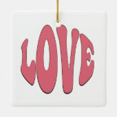 Eenvoudige, stedelijke, moderne, koele design Love Keramisch Ornament (Achterkant)