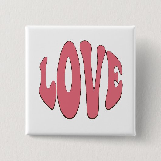 Eenvoudige, stedelijke, moderne, koele design Love Vierkante Button 5,1 Cm (Voorkant)