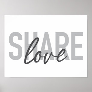Eenvoudige, stedelijke, trendy, moderne Share Love Poster