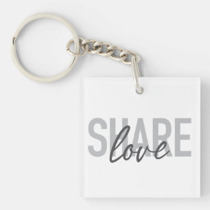Eenvoudige, stedelijke, trendy, moderne Share Love Sleutelhanger