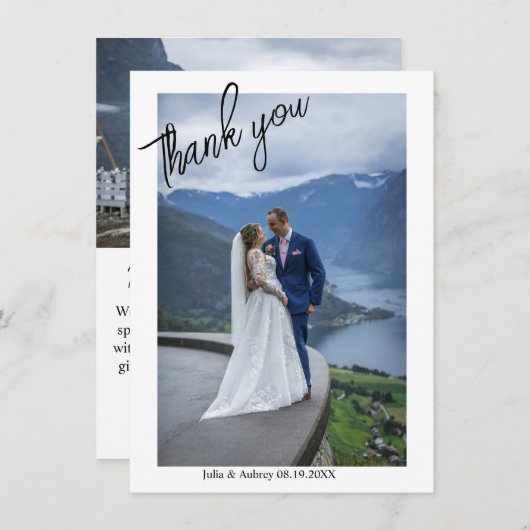 Eenvoudige stembrieffoto van Elegant Weddenschap H Kaart (Voorkant / Achterkant)