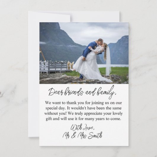 Eenvoudige stembrieffoto van Elegant Weddenschap H Kaart (Achterkant)