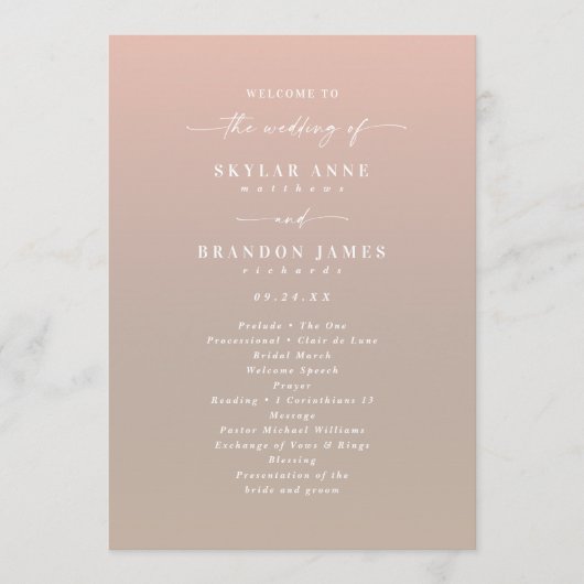 Eenvoudige stemuitreikingsceremonie van Ombre Blus Programmakaart (Voorkant)