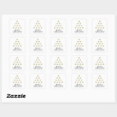 Eenvoudige ster boom wit Prettig kerstfeest Vierkante Sticker (Vel)