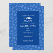 Eenvoudige ster van David Custom B'nai Bat Bar Mit Kaart (Voorkant / Achterkant)