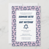 Eenvoudige ster van David Custom B'nai Bat Bar Mit Kaart (Voorkant)