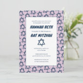 Eenvoudige ster van David Custom B'nai Bat Bar Mit Kaart (Staand voorkant)