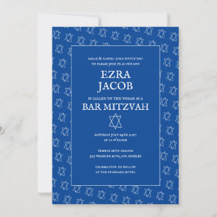 Eenvoudige ster van David Custom B'nai Bat Bar Mit Kaart