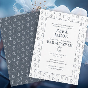 Eenvoudige ster van David Custom B'nai Bat Bar Mit Kaart