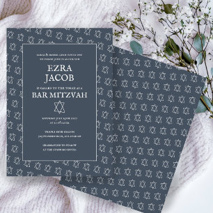Eenvoudige ster van David Custom B'nai Bat Bar Mit Kaart