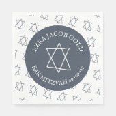 Eenvoudige ster van David Custom B'nai Bat Bar Mit Servet (Voorkant)