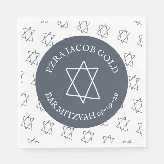 Eenvoudige ster van David Custom B'nai Bat Bar Mit Servet (Voorkant)