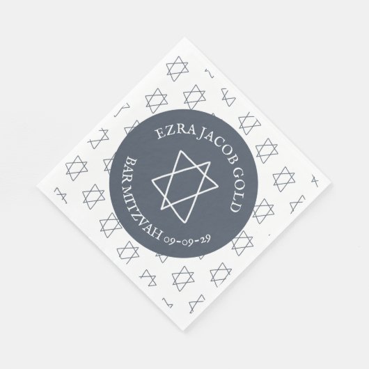 Eenvoudige ster van David Custom B'nai Bat Bar Mit Servet (Hoek)