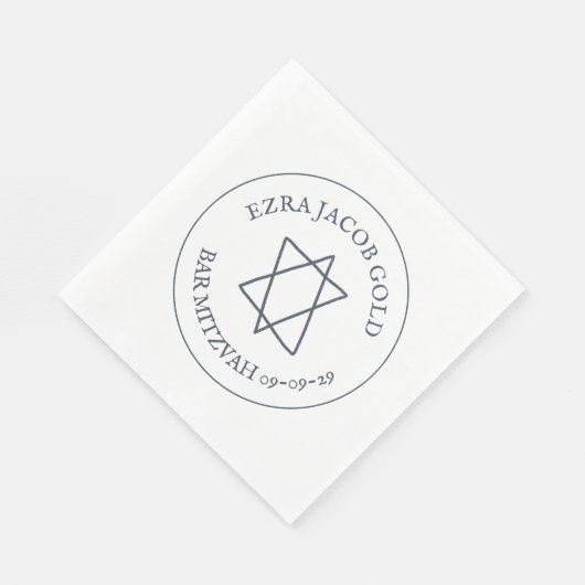 Eenvoudige ster van David Custom B'nai Bat Bar Mit Servet (Hoek)