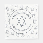 Eenvoudige ster van David Custom B'nai Bat Bar Mit Servet (Voorkant)