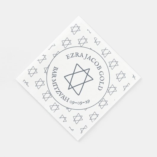 Eenvoudige ster van David Custom B'nai Bat Bar Mit Servet (Hoek)