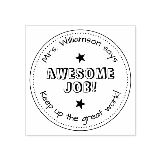 Eenvoudige sterren en persoonlijke Geweldige taakl Rubberstempel (Afrduk)